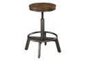 Wooden Dining Stool with Metal Base and Adjustable Height - Talwood